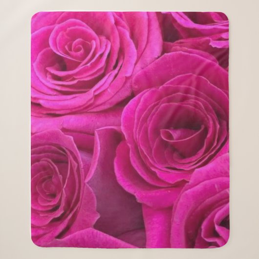 Couverture Sherpa Roses roses roses (moyennes) (Devant)