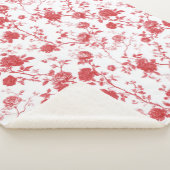 Couverture Sherpa Roses Rouges Floral (3/4)
