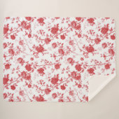 Couverture Sherpa Roses Rouges Floral (Devant (Horizontal))