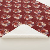 Couverture Sherpa Roses rouges romantiques Floral (3/4)