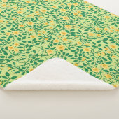 Couverture Sherpa Roses sauvages en jaune et vert (3/4)