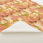 Couverture Sherpa Roses sucrés sur orange (3/4)