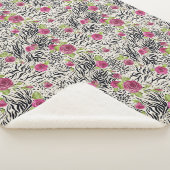 Couverture Sherpa Roses sur le motif animal (3/4)