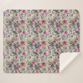 Couverture Sherpa Roses sur le motif animal (Devant (Horizontal))