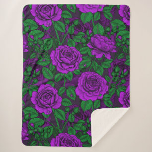 Couverture Sherpa Roses violets