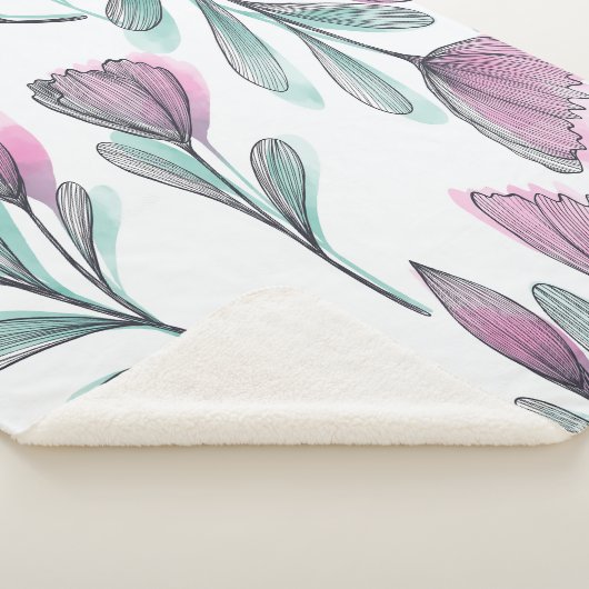 Couverture Sherpa Roses violets (3/4)