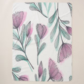 Couverture Sherpa Roses violettes (Devant)