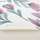 Couverture Sherpa Roses violettes (3/4)