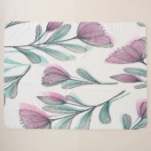 Couverture Sherpa Roses violettes (Devant (Horizontal))