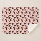 Couverture Sherpa Rottweiler Motif de chien rosé rose Sherpa Blanche (Devant (Horizontal))