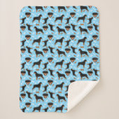 Couverture Sherpa Rottweiler Rottie Chien Motif bleu (Devant)