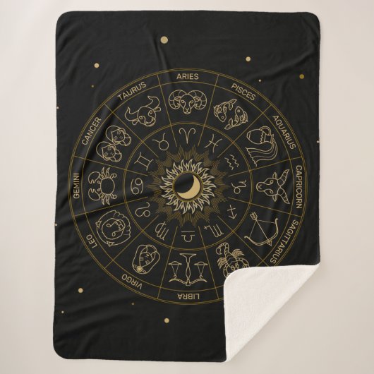 Couverture Sherpa Roue du symbole Zodiac (Devant)