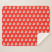 Couverture Sherpa Rouge avec de petits motifs d'art (Devant (Horizontal))
