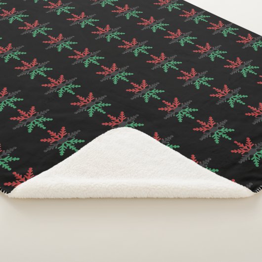 Couverture Sherpa Rouge Black Green Flammes de neige Motif Kwanzaa (3/4)