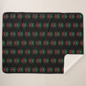 Couverture Sherpa Rouge Black Green Flammes de neige Motif Kwanzaa (Devant (Horizontal))