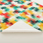 Couverture Sherpa Rouge bleu vert jaune blanc Motif Abstrait (3/4)