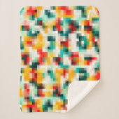 Couverture Sherpa Rouge bleu vert jaune blanc Motif Abstrait (Devant)