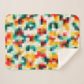 Couverture Sherpa Rouge bleu vert jaune blanc Motif Abstrait (Devant (Horizontal))