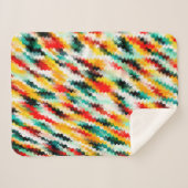 Couverture Sherpa Rouge bleu vert jaune blanc Motif Abstrait (Devant (Horizontal))