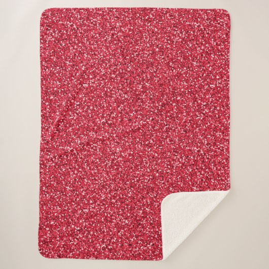 Couverture Sherpa Rouge Brique Paillettes (Devant)