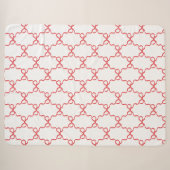 Couverture Sherpa Rouge Coquette Treillis Noël (Devant (Horizontal))