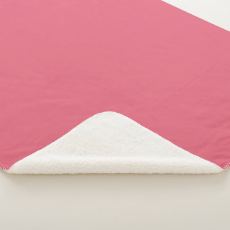 Couverture Sherpa Rouge Corail Pastel Rose de Pastèque Couleur Uni