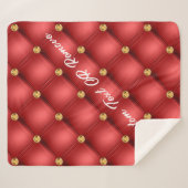 Couverture Sherpa Rouge Diamant Tufé Texte personnalisé Sherpa Blank (Devant (Horizontal))