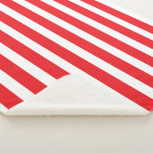 Couverture Sherpa Rouge et Blanc rayé Classique (3/4)