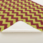 Couverture Sherpa Rouge et or Paillettes Zig Zag (3/4)