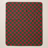 Couverture Sherpa Rouge et Vert Imprimé Damier Noël Classique (Devant)