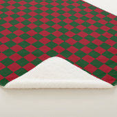 Couverture Sherpa Rouge et Vert Imprimé Damier Noël Classique (3/4)
