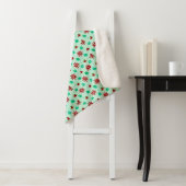 Couverture Sherpa Rouge et Vert Vintage (En situation)
