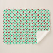 Couverture Sherpa Rouge et Vert Vintage (Devant (Horizontal))