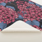 Couverture Sherpa Rouge lilas sur bleu foncé (3/4)