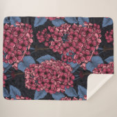 Couverture Sherpa Rouge lilas sur bleu foncé (Devant (Horizontal))