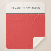 Couverture Sherpa Rouge moderne Nom personnalisé simple (Devant)