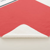 Couverture Sherpa Rouge moderne Nom personnalisé simple (3/4)