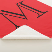 Couverture Sherpa Rouge & Noir Initiale Personnalisée (3/4)