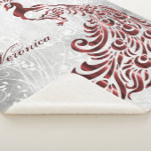Couverture Sherpa Rouge Peacock Personnalisé Sherpa Blanket (3/4)