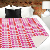 Couverture Sherpa Rouge rose Fuchsia Coeur