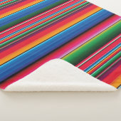 Couverture Sherpa Rouge Serape Saltillo traditionnelle mexicaine cou (3/4)