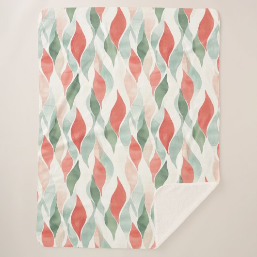 Couverture Sherpa Rouge Vert Crème Menthe Blanche Noël (Devant)