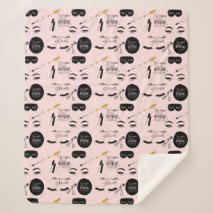 Couverture Sherpa Rougissent les cils noirs roses d'or fascinants