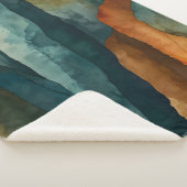 Couverture Sherpa Rouille et Turquoise (3/4)