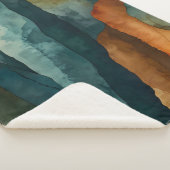 Couverture Sherpa Rouille et Turquoise (3/4)