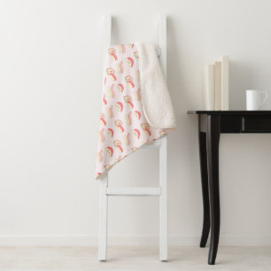 Couverture Sherpa rouleaux de sushi kawaii, motif sushi