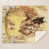 Couverture Sherpa Roulotte de Gitans – Après-midi doré par Arthur Ra (Devant (Horizontal))