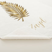 Couverture Sherpa Royal Gold Palme Feuille & Couronne Sur-Mesure She (3/4)