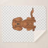 Couverture Sherpa Ruby Cavalier King Charles Spaniel & Paws (Devant (Horizontal))