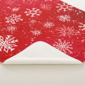 Couverture Sherpa Ruby Red Festive Noël Blanc Flocons de Neige  (3/4)